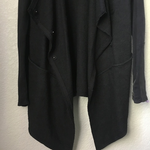 Free People Black Drippy Wool Jacket XS - Picture 9 of 10